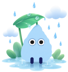 雨伞下的蓝色小精灵
